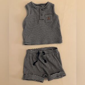 GAP Baby Black and White Striped Set 3-6M